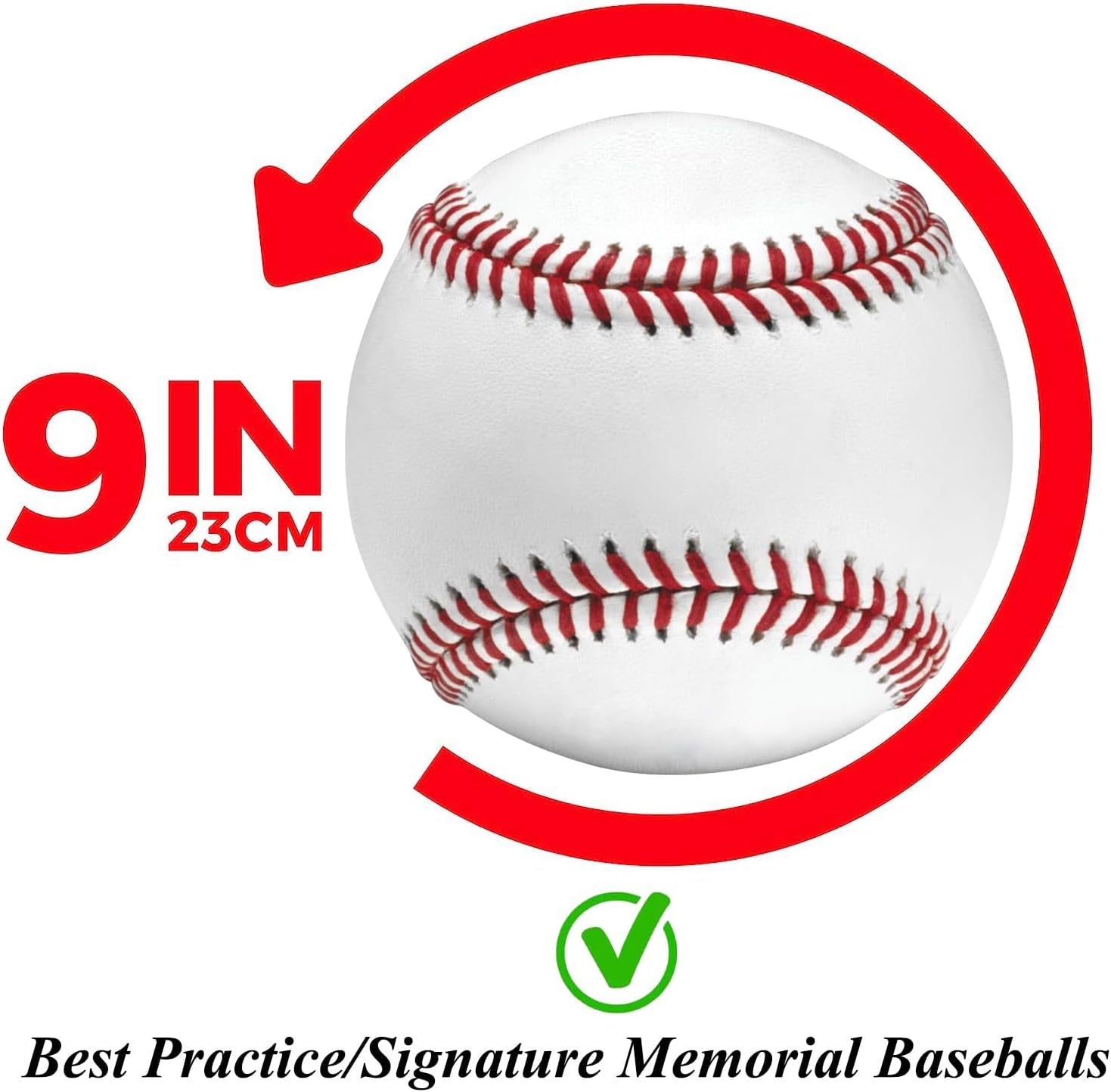 High-Performance Composite Leather Baseballs - Official Size for Youth and Adult Training and Recreation