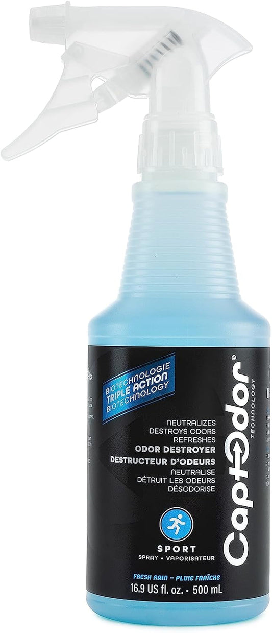 Sports Odor Destroyer Spray Sports Gear Odor Eliminator & Deodorizer Spray, Neutralizer & Refresher Spray for Protective Equipment, Sportswear & Outdoor Gear (16.9 Fl Oz (Pack of 1))