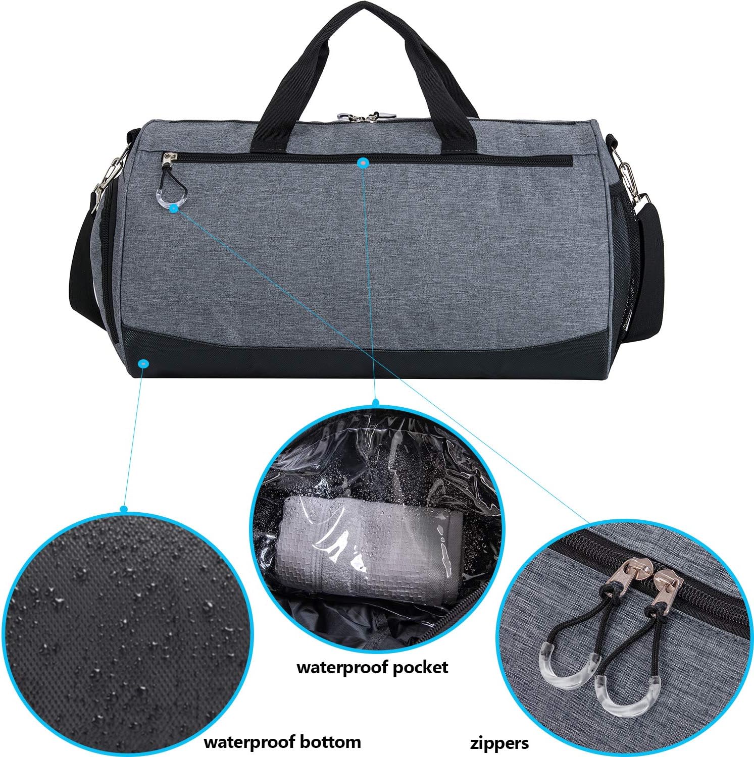 Sports Small Gym Bag for Men and Women Travel Duffel Bag Workout Bag with Shoes Compartment&Wet Pocket